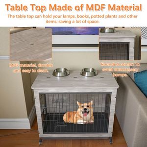 23 Inch Gray Heavy Duty Dog Crate Furniture Premium Pet Houses & Furniture - Product Image 4