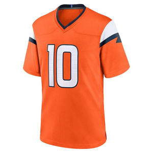 Maillot de football américain personnalisé pour garçons, col en V, manches courtes, double sangle, impression sublimée, respirant, anti-humidité, polyester - Product Image 1