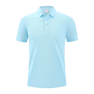 Chemise de golf décontractée pour homme, 100 % coton, jersey brodé uni, 180 g, logo frontal, manches courtes, respirante, personnalisable - Product Image 6