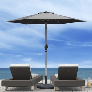 Ombrellone da Patio 7.5FT con Manovella e Pulsante di Inclinazione, Protezione UV, Impermeabile, per Esterni, con Base - Product Image 1