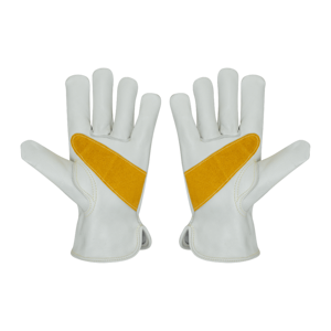 Gants de sécurité en cuir grainé de vachette Palm Patch, robustes, doux, confortables, antidérapants, usage général, résistants aux étincelles - Product Image 1