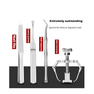 Kit d'élimination des ongles incarnés, 7 pièces, ensemble d'outils de pédicure en acier inoxydable avec lame droite, angulaire et courbée pour l'extraction des ongles - Product Image 6