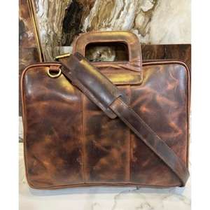 Maletín para Portátil de Cuero Genuino Impermeable, Gran Capacidad, para Viajes, Negocios, Senderismo, Accesorios para Hombre - Product Image 6