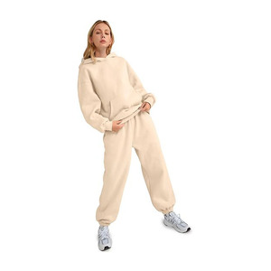 Conjunto de Sudadera con Capucha 100% Algodón para Mujer con Logotipo Personalizado, 2 Piezas, Teñido en Prenda, Ropa Casual Ecológica, Servicio OEM/ODM - Product Image 3