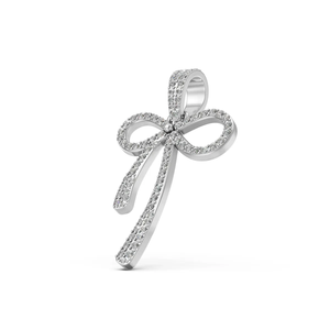 Pendentif nœud en diamant BRILLIANT DIAMANT pour femme, 0,55 carat, diamant de laboratoire, or 14 carats, certifié IGI, plaqué rhodium, bijoux fins minimalistes - Product Image 2