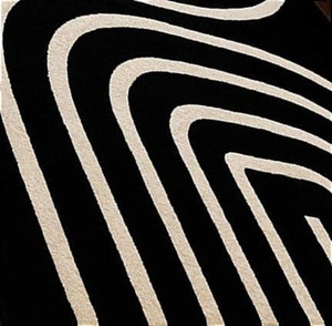Tapis rectangulaire moderne beige avec bordure marron, en laine et acrylique, tufté, antidérapant, pour salon, tapis moderne de haute qualité - Product Image 5