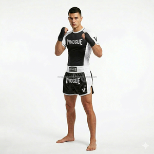 Custom Embroidered Logo Muay Thai <b>Shorts</b> 100% <b>Polyester</b> Satin Embroidery Boxing Trunks Kickboxing MMA Private Label Wholesale - Product Image 6