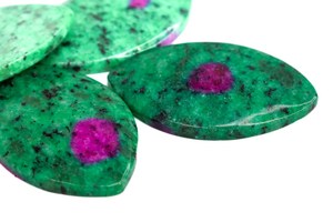 Rubí Natural en Zoisita, Cabujón en Forma de Ojo de Caballo, Piedra Preciosa, Cristal Curativo, Suministro para Joyería - Product Image 4