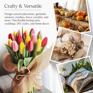 Rouleau de toile de jute de 72 pouces de large x 70 mètres - Tissu de jute durable de 10 oz pour l'artisanat, rouleau de toile de jute naturelle pour le jardinage, la décoration intérieure, les plantes - Product Image 2