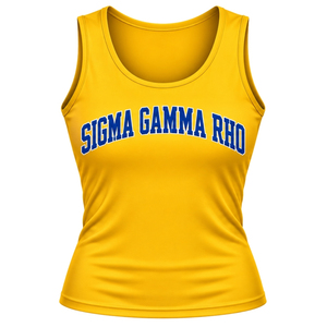 เสื้อครอปท็อป Sigma Gamma Rho สำหรับผู้หญิง แบบสั่งทำพิเศษ พร้อมตัวอักษรกรีก เสื้อยืดแขนกุด น้ำหนักเบา สวมใส่สบายๆ ในฤดูร้อน สไตล์สตรีทแวร์ ขายส่ง - Product Image 1