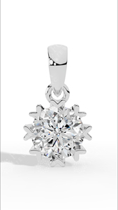 Pendentif élégant en forme de cœur avec diamant solitaire taille ronde excellente en or 18 carats, bijou romantique étincelant - Product Image 3