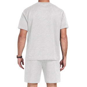 Ensemble de survêtements et t-shirts pour hommes, personnalisables, imprimés, col rond, 100 % coton respirant, style sportif décontracté pour l'été - Product Image 4