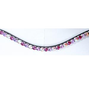 Sangle de front pour cheval à boucle à dégagement rapide avec cristaux Rivoli de 10 mm, accessoires de bride en cuir de qualité supérieure, équipement équestre personnalisé - Product Image 1