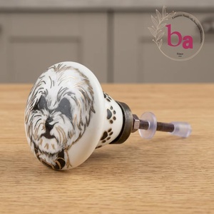 Ba Porcelain Dog Face Cabinet <b>Knob</b> Industrial Design Eco-Friendly Home Decor Handle for Kitchen Home Office Living Room - Product Image 5