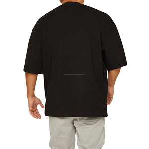 Oversize <b>T</b> <b>Shirts</b> for Men Drop Shoulder <b>Sleeve</b> Summer Streetwear Tees 100% Cotton <b>Half</b> <b>Sleeves</b> with round (O) Neck - Product Image 4