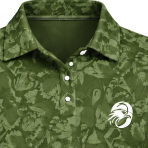 Polo de Golf Verde Oliva para Mujer, Manga Corta, Estampado Floral, Deportivo, Personalizado, Transpirable, Venta al Por Mayor - Product Image 3