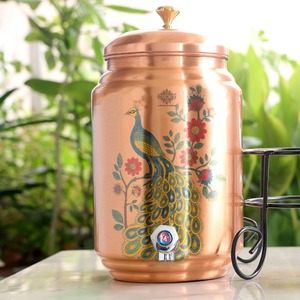 Mahogany Copper Water Dispenser Rich Color Copper Water Dispenser Solid Finish Wholesale Supply Copper Water Dispenser - Product Image 2