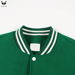 Dark Green Varsity <b>Jacket</b> <b>Men</b> Letter Embroidery Streetwear Bomber <b>Jacket</b> <b>White</b> Sleeve Loose Fit Sporty Baseball Uniform - Product Image 4