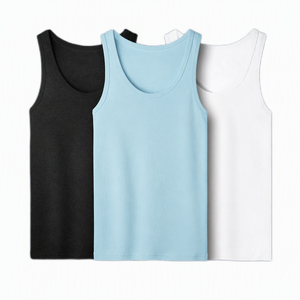Débardeur en coton pour homme, 100 % coton, sans manches, pour le sport d'été, sous-vêtement de base absorbant pour personnes d'âge moyen et âgées - Product Image 2