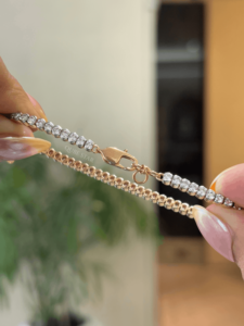 Luxury 18 KT Gold 6.5 Inches 9.169 Carat Round Lab Grown Diamond Tennis Bracelet Bezel Set Sophisticated Daily Wear Jewelry <b>Gift</b> - Product Image 4