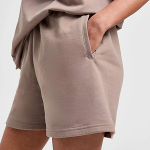 Womens Shorts High Waist <b>Elastic</b> Drawstring Relaxed Fit Summer Soft Cotton Shorts Minimal Custom - Product Image 5