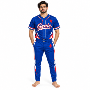 Tenue de baseball respirante avec panneaux anti-humidité, uniforme d'entraînement de qualité supérieure, confectionné avec un tissu léger - Product Image 1