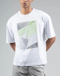 Men's Oversized <b>Black</b> <b>T</b>-<b>Shirt</b> With Geometric Pattern Digital Print Short Sleeve O-Neck Casual Jersey Cotton Top - Product Image 2