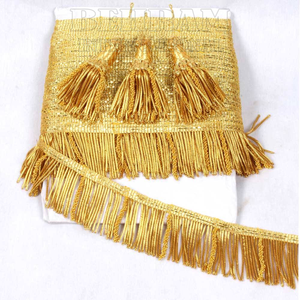 Frange en fil d'or pour rideaux, tentures, chasubles, canopées, vêtements liturgiques, drapeaux, épaulettes, uniformes décoratifs - Product Image 6