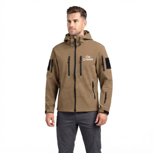 Veste Softshell imperméable et coupe-vent de haute qualité avec logo personnalisé pour hommes, idéale pour la randonnée et la pêche en plein air - Product Image 3