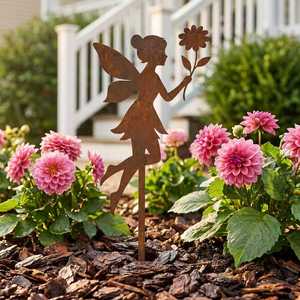 Décoration de jardin féerique en métal en forme d'animal, résistante aux intempéries, avec revêtement en poudre, pour extérieur - Product Image 2