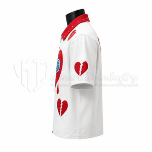 T-shirt à manches courtes avec fermeture éclair en coton biologique 100% personnalisé, tissu anti-rides écologique pour hommes et femmes - Product Image 4