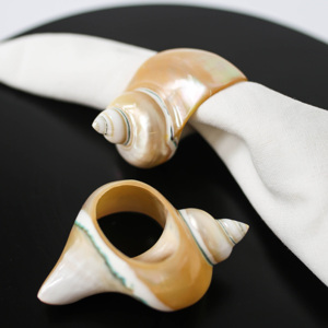 Unique <b>centre</b> <b>pieces</b> wedding decoration oceanic polished seashell napkin ring for dinner <b>table</b> decor - Product Image 4