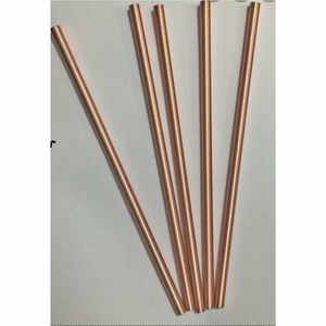 Lot de pailles réutilisables en acier inoxydable plaqué cuivre, courbées, pour bars, restaurants et fêtes - Product Image 2