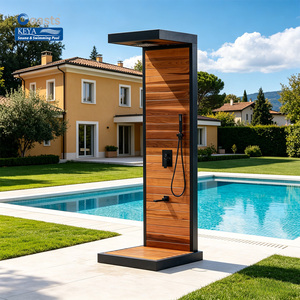 Grifo <span class=keywords><strong>de</strong></span> suelo <span class=keywords><strong>de</strong></span> lujo con textura <span class=keywords><strong>de</strong></span> madera termotratada para terraza, con rociador inferior para cabinas <span class=keywords><strong>de</strong></span> montaña y piscinas exteriores. - Product Image 1