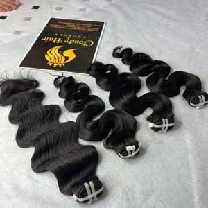 CDYHAIRVN Cheveux Humains Vietnamiens Naturels Ondulés Non Traités Double Drawn Cuticules Alignées Personnalisables Color Ring Décoloration Ombrée 100gr - Product Image 2