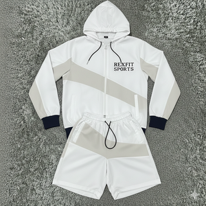 Conjunto Deportivo Rexfit al por Mayor para Hombre, Chaqueta Cortavientos y Pantalones Cortos, Nylon Premium, para Entrenamiento de Verano, Dos Piezas - Product Image 3