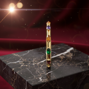 Bracelet Statement en Argent Sterling 925 Plaqué Or 18K avec Pierres Précieuses Multiples Marquise 6x12mm et Zirconium Cubique – Prix de Gros - Product Image 4