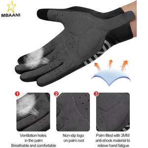 Breathable Bike <b>Gloves</b> for Men Women, Full Finger Pad Cycling <b>Gloves</b>, <b>Touchscreen</b> Reflective Mountain Biking Bicycle - Product Image 6