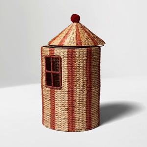 Water hyacinth basket woven into the shape of a <b>tent</b> Handmade Storage Basket Wholesale eco-friendly Made in Vietnam - Product Image 1