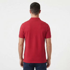 Polo de Algodón Rojo de Manga Corta para Hombre, Casual, Transpirable, de Color Sólido, Tejido de Punto, Corte Regular - Product Image 5