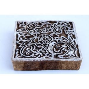 อินเดียสแควร์รูปร่างไม้พิมพ์บล็อกแสตมป์มือบล็อกโค้งพิมพ์แสตมป์ - Product Image 1