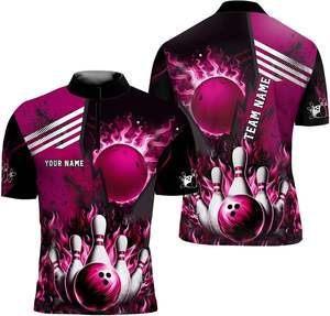 Customized Short Sleeves Sublimation Polo Shirts Full Sublimation Dart Jersey Quick Dry Breathable Black <b>Bowling</b> Polo Shirts - Product Image 3