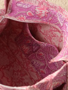 Sac fourre-tout en coton matelassé rose lotus assorti OEM avec pochette - Sac de courses réutilisable éco-responsable style bohème - Product Image 4