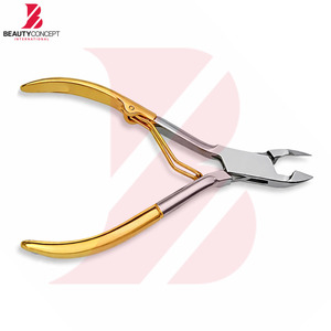 ผลิตภัณฑ์คุณภาพดีที่สุด กรรไกรตัดหนังกำพร้าเคลือบทอง สแตนเลสสองสี ที่ตัดเล็บมืออาชีพ อุปกรณ์ดูแลความงามสำหรับทำเล็บ - Product Image 3