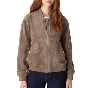 แจ็คเก็ตหนังแฟชั่นใหม่สั่งทำพิเศษ ออกแบบโลโก้ได้ตามต้องการ แจ็คเก็ตหนังกลับสำหรับผู้หญิง - Product Image 4