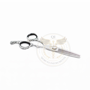 Ensemble de ciseaux de coiffure professionnels de qualité supérieure - Ciseaux de coupe et d'éclaircissement en acier inoxydable avec étui en cuir pour usage en salon - Product Image 5