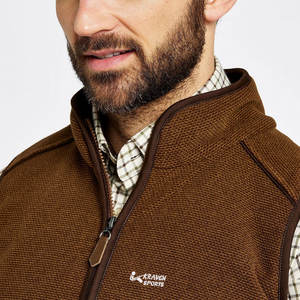 Chalecos de lana personalizados de última tendencia para hombre, sin mangas, a precio asequible, con cremallera. - Product Image 3