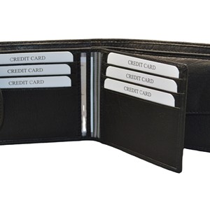Men's Genuine Leather Trifold <b>Wallet</b> RFID Protection Minimalist Design Short Fold <b>Wallet</b> Daily Use Black Color - Product Image 4