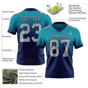 Jersey de Fútbol Americano para Adultos, Absorbente de Humedad, Sublimación, Diseño de Color Personalizado, Proveedor de Uniformes de Alto Rendimiento - Product Image 6