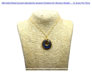 Colgante de Serpiente de Labradorita Tallada de Estilo Bohemio Chapado en Oro de 18K con Piedra Natural para Mujer - Product Image 6